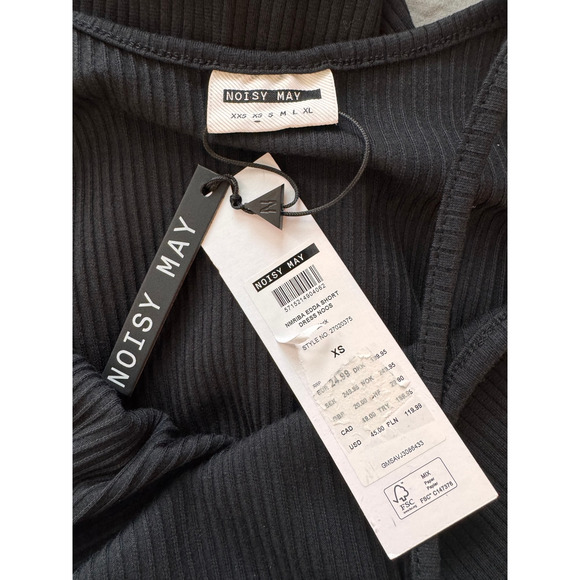 New NOISY MAY Women's Black Riba Edda Sleeveless Short Dress Size L FALL - Picture 6 of 8